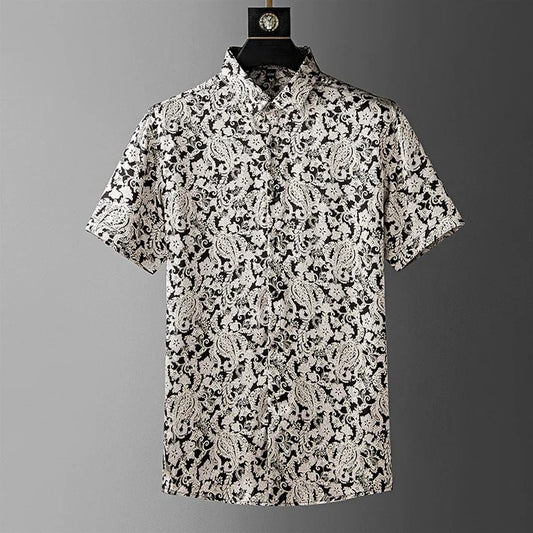 Vintage flowers seamless paisley pattern Shirt For Men